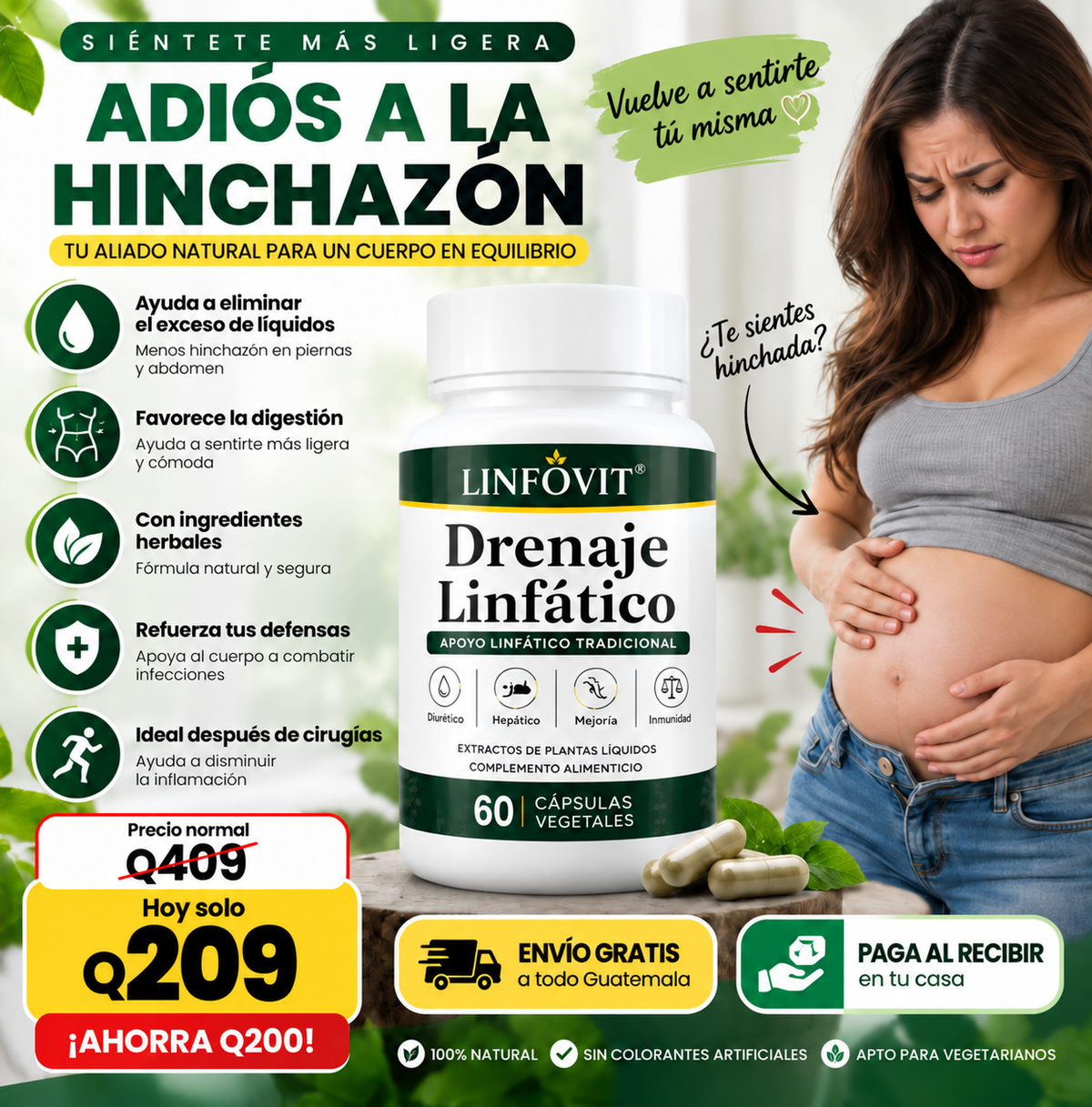 DRENAJE LINFÁTICO 🌿 Adiós a la sensación de hinchazón, hola a la ligereza.