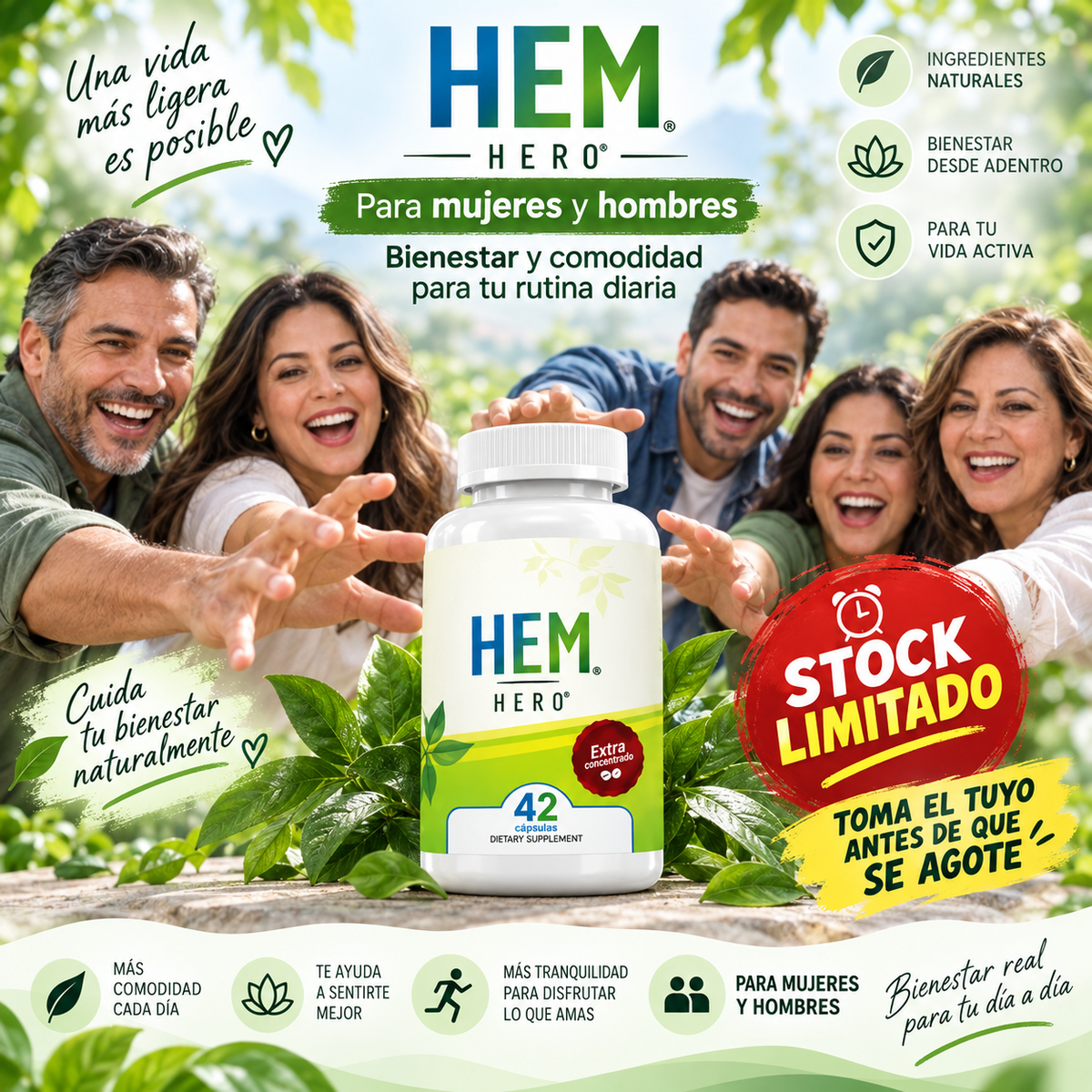 HEM HERO 🌱 Recupera la tranquilidad y disfruta cada día con más confianza.