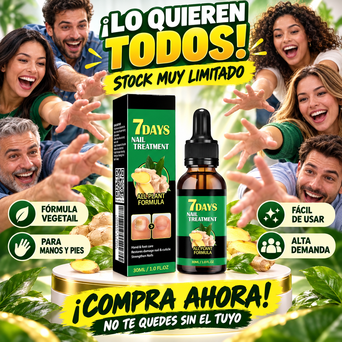 🇬🇹 7 DAYS TRATAMIENTO PARA UÑAS 💅✨ | Sérum Natural para el Cuidado de Manos y Pies 🖐️🦶 | Mejora la Apariencia de Uñas Débiles y Maltratadas 🌿 | Fácil de Usar en Casa