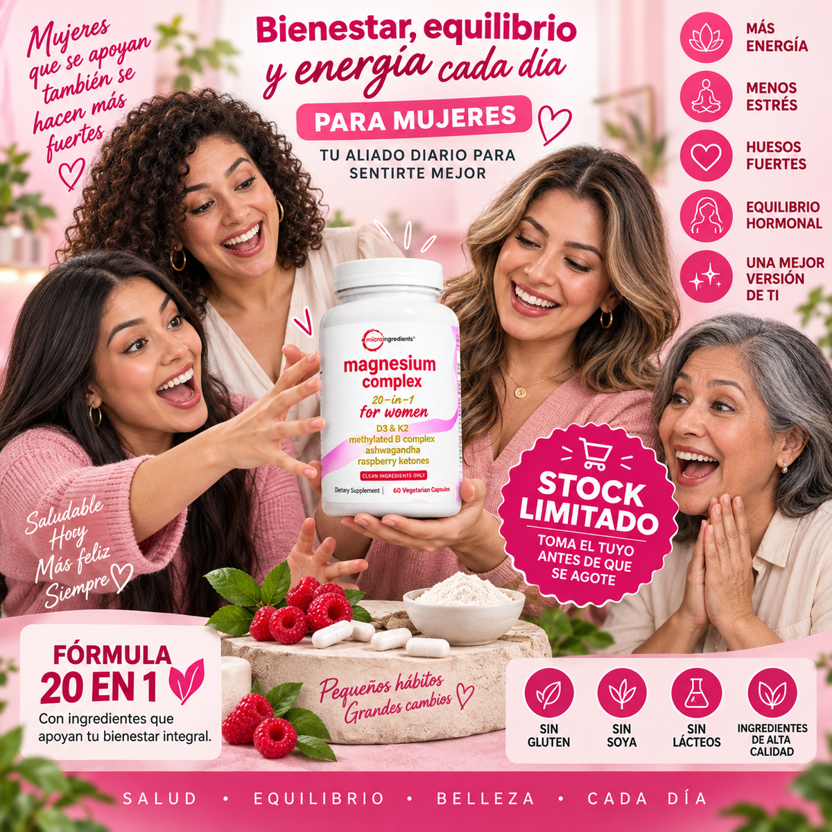 MAGNESIUM COMPLEX 20-in-1 💗 "20 nutrientes esenciales en una sola fórmula avanzada".