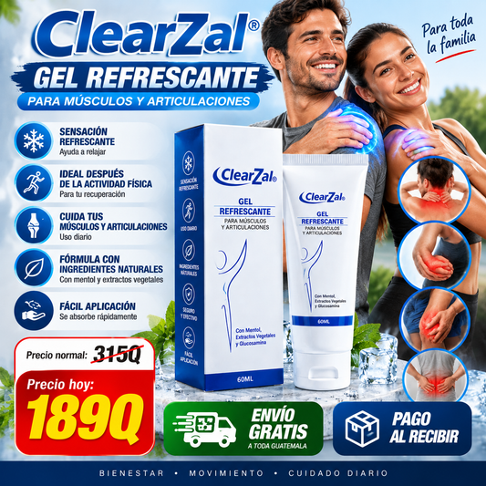 CLEARZAL - gel muscular y articular 60ml – alivio rápido efecto frío