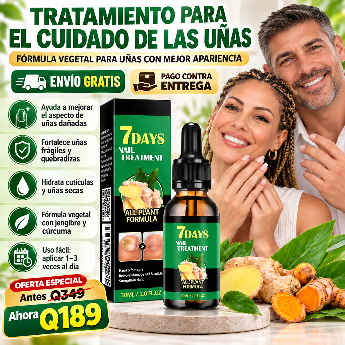🇬🇹 7 DAYS TRATAMIENTO PARA UÑAS 💅✨ | Sérum Natural para el Cuidado de Manos y Pies 🖐️🦶 | Mejora la Apariencia de Uñas Débiles y Maltratadas 🌿 | Fácil de Usar en Casa