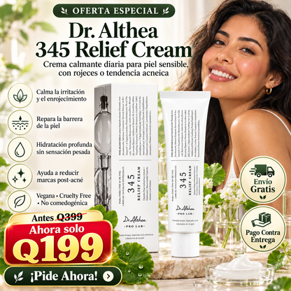 DR. ALTHEA 345 Relief Cream – Crema Facial Reparadora ✨ Vegana para Piel Irritada, Hidratación Ligera, Efecto Calmante y Cuidado de Marcas