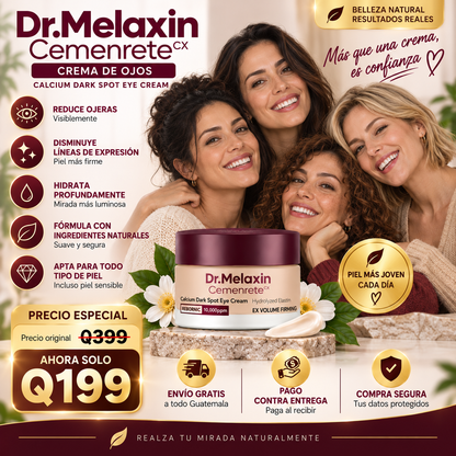 Dr.MELAXIN CEMENRETE CR - Crema de Ojos Antimanchas con Rebornic 10.000ppm, Elastina Hidrolizada, Tratamiento Reafirmante e Hidratante para Contorno de Ojos