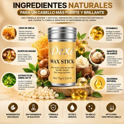 ✨ DEXE WAX STICK – Cera para el Cabello 💇‍♀️💈 | Control del Frizz y Baby Hairs, Fijación y Brillo Natural, Peinados Perfectos para Mujeres y Hombres 🌟