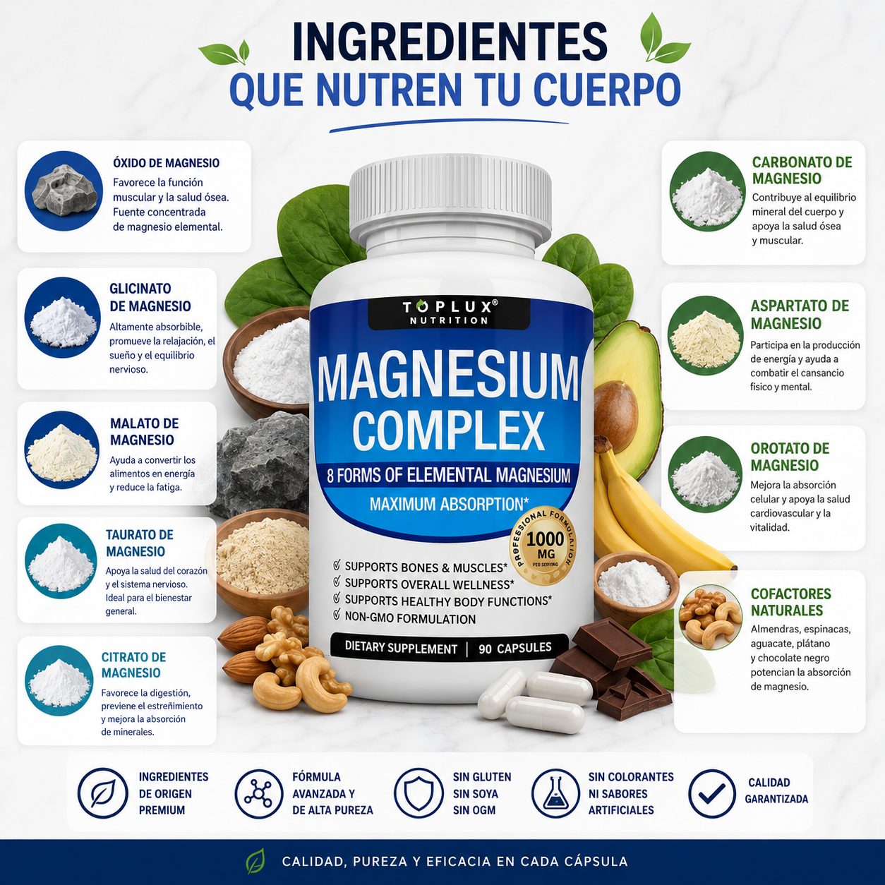 Magnesium Complex 90 Cápsulas – Tu Fórmula Diaria para el Bienestar y la Relajación