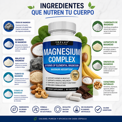 Magnesium Complex 90 Cápsulas – Tu Fórmula Diaria para el Bienestar y la Relajación