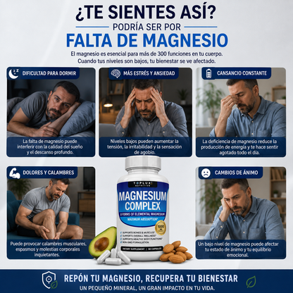 Magnesium Complex 90 Cápsulas – Tu Fórmula Diaria para el Bienestar y la Relajación