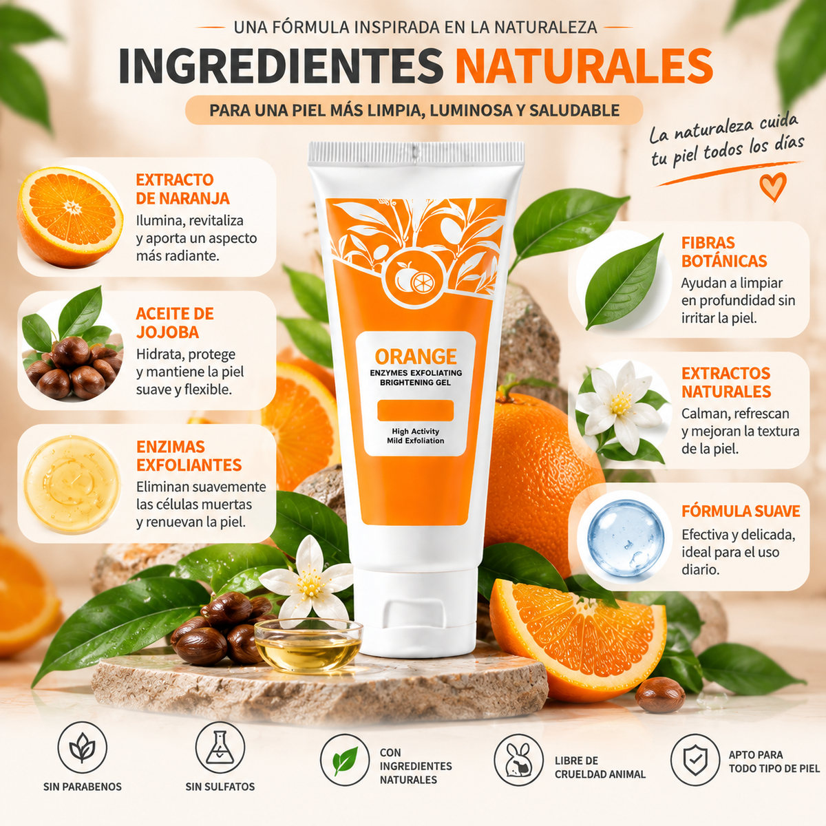🔥 Orange Glow™ | Gel Exfoliante Iluminador de Piel