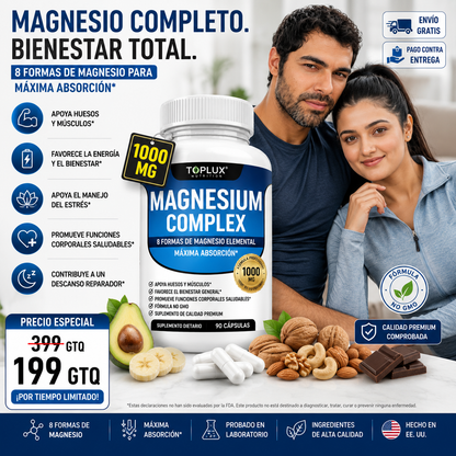 Magnesium Complex 90 Cápsulas – Tu Fórmula Diaria para el Bienestar y la Relajación