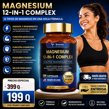 Magnesio 12 en 1 Complex | 700 mg | 120 Cápsulas