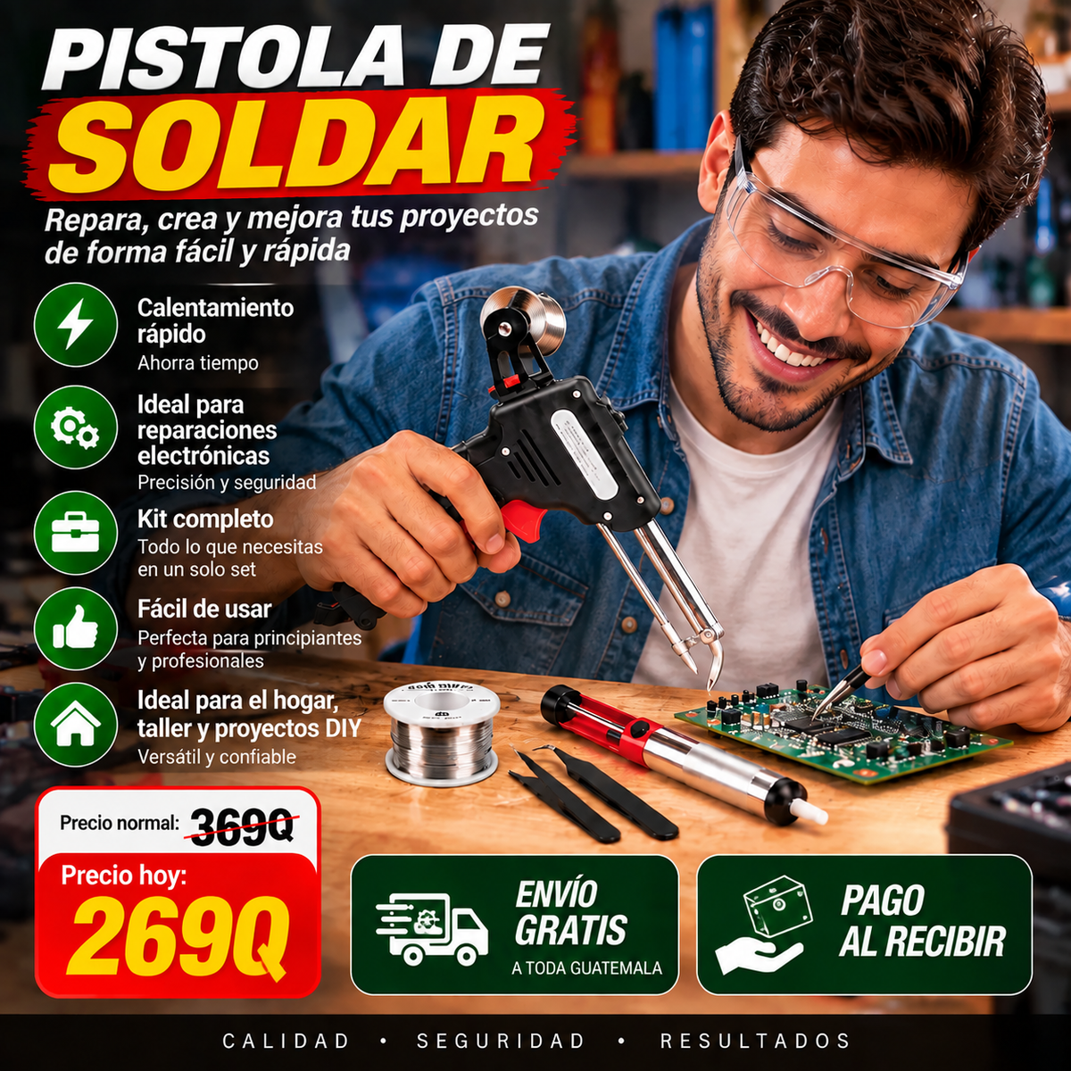 PISTOLA DE SOLDAR - Repara tus Equipos y Crea tus Proyectos con Precisión 🔧⚡